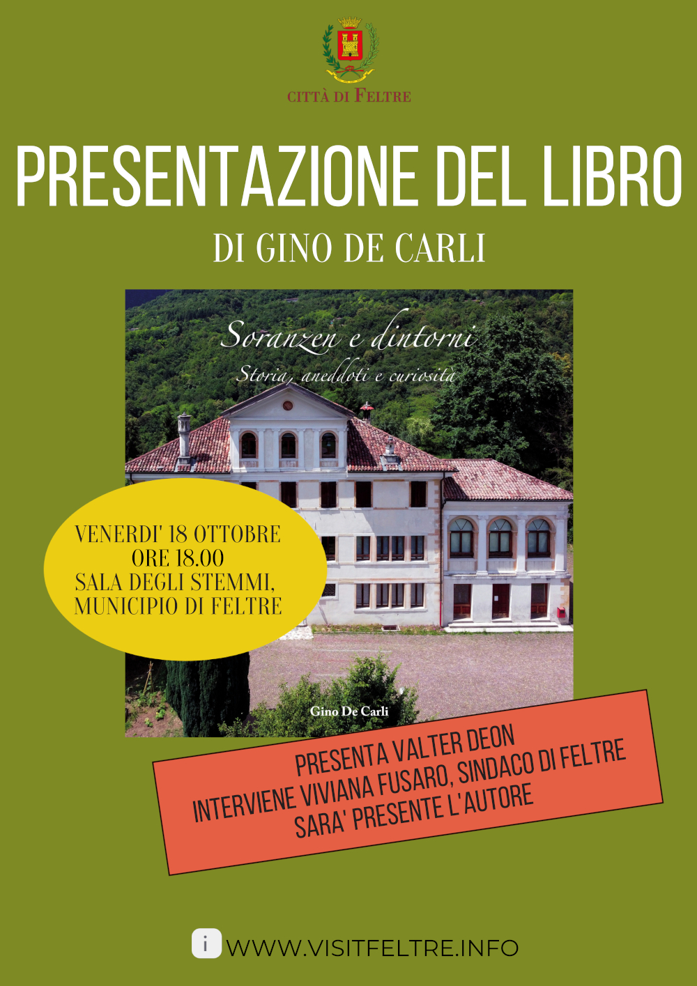 Presentazione del libro Soranzen e dintorni di Gino De Carli