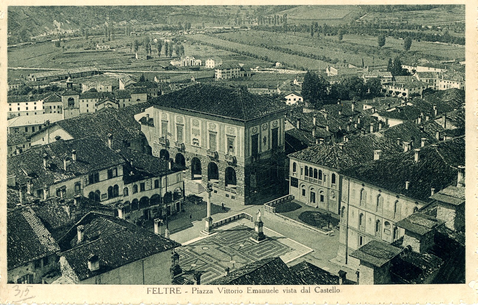 Cartolina Storica Feltre - Piazza Maggiore