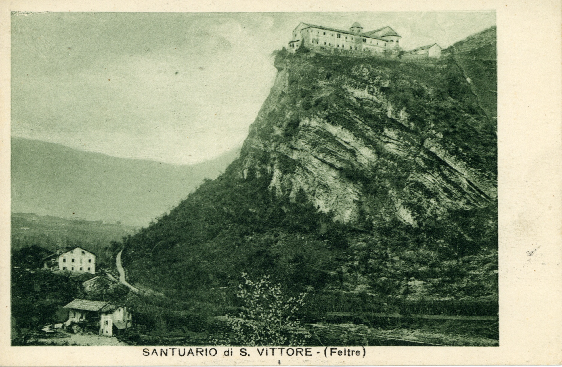 Cartolina Storica Feltre - Santuario SS Vittorio e Corona